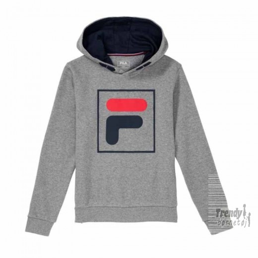 hoodie Teens i grå med logo